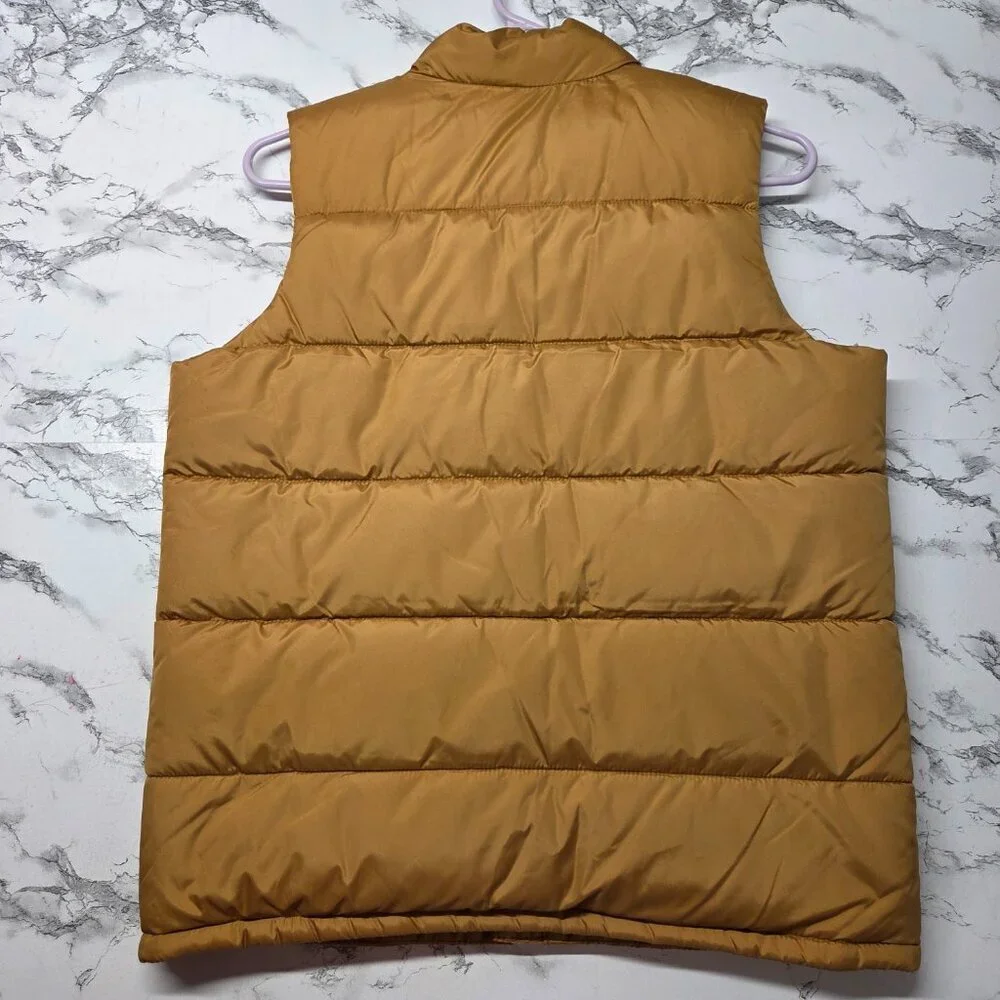 Gap Kids Extra Large Tan Full Zip Softshell Puff Quilted Fall Casual Vest